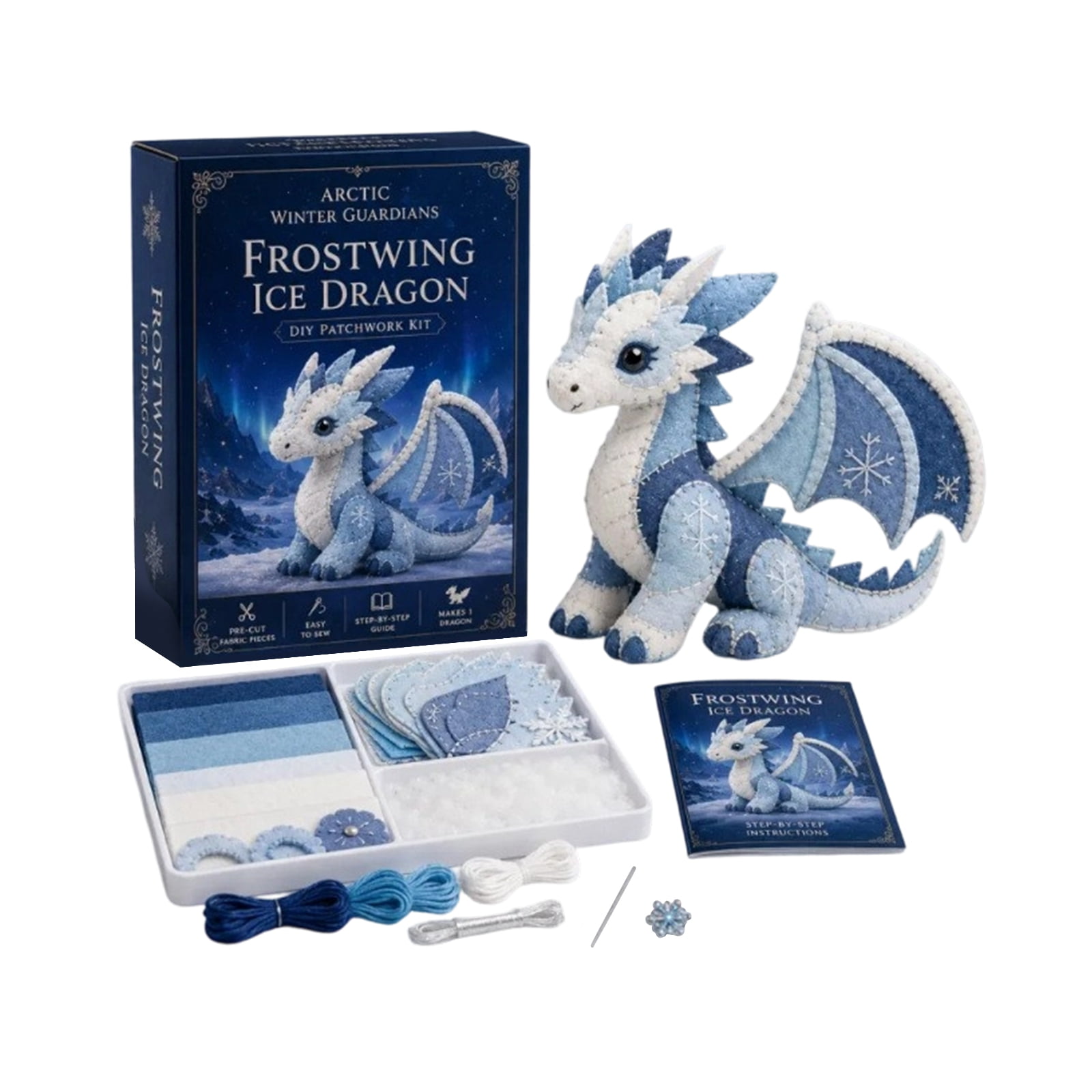 DIY Patchwork Material Set Ocean Fantasy Series Mythical Creature Dragon Pattern Quilting Fabric Bundle for Personal Sewing Projects