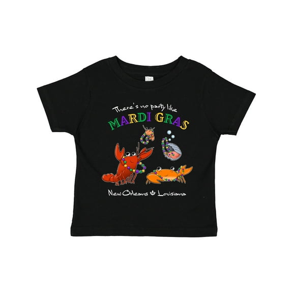 Inktastic There's No Party Like Mardi Gras with Partying Seafood Boys or Girls Toddler T-Shirt