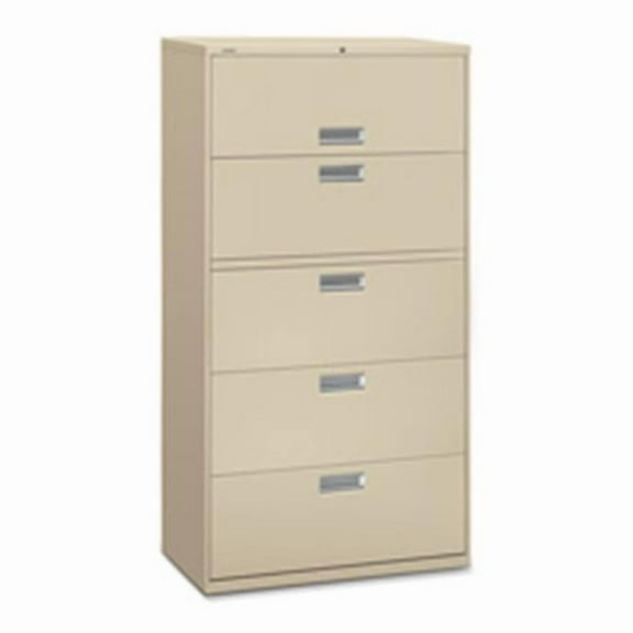 HON Company HON695LS 5 Drawer Lateral File W-Lock- 42in.x19-.25in.x67in.- Charcoal