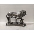 thumbnail image 2 of 9 Inch Metal Lion Sculpture with Ball Sphere Figurine Statue Ornaments for Wealth Home Office Car Decoration (Polished), 2 of 3