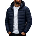 thumbnail image 2 of Purcolt Mens Big and Tall Hooded Puffer Jackets Trendy Casual Quilted Long Sleeve Full Zip Up Winter Thermal Outerwear Comfort Loose Fit Coats with Pockets, 2 of 9