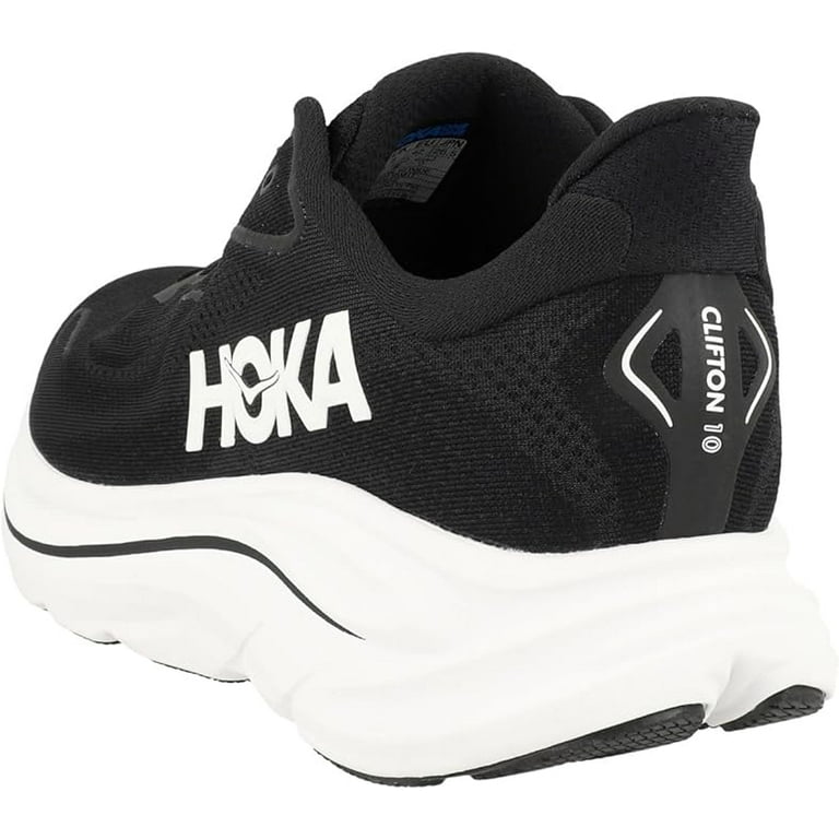 Hoka One Mens Clifton 10 Road Running Shoes - Black/White