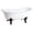 White / Oil Rubbed Bronze, variant on Aqua Eden VCTNDS6731NL2 67-Inch Cast Iron Oval Double Slipper Clawfoot Tub (No Faucet Drillings) in White/Polished Brass