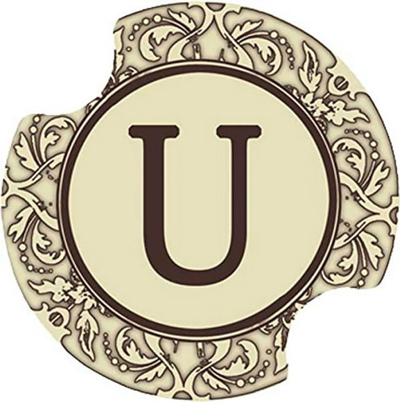 Thirstystone Monogram U Car Cup Holder Coaster, 2-Pack