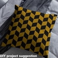 thumbnail image 2 of Homewish Modern Abstract Geometric Fabric by the Yard 1 Yard,Minimalism Grid Checkered Home Decor Fabric by the Yard,Black Yellow Plaid Sewing Fabric For Teens,Luxury Bedroom Decor, 2 of 6