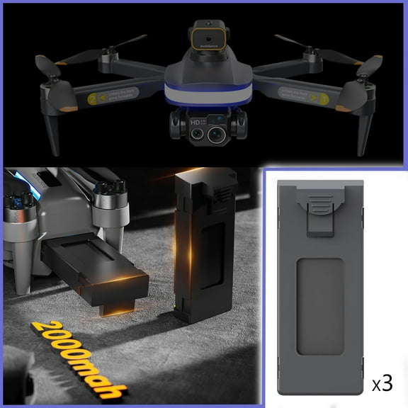 Gnmfd Universal Drone Battery 3.7V 2000mAh for Quadcopter, Long Flight Time, Compatible Replacement for FPV Camera Drones, Easy Charging, Travel Ready, Accessories for Drone Aerial Photography