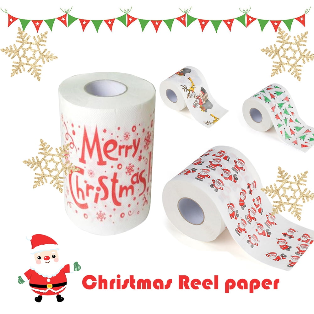 Christmas Printing Paper Toilet Tissues Novelty Roll Paper for
