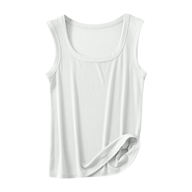 Timegard Womens Tank Tops Ribbed Square Neck Sleeveless Solid Color Comfy Sleepwear Blouse Casual Pjs Tops