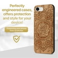 thumbnail image 2 of Case Yard Wooden Case Outside Soft TPU Silicone, Slim Fit Shockproof Wood Protective Phone Cover for Girls Boys Men and Women, Supports Wireless Charging Rose Flower Design case for iPhone-SE, 2 of 7