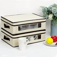 Mug Storage Box With Adjustable Dividers - 17x13x6 Inch China Cup Organizer With Zipper Lid