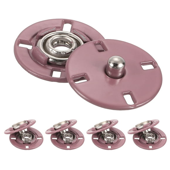 Unique Bargains 5 Pcs Boutons-Pression, Fermoirs à Boucle Invisibles en Métal Boutons à Pression pour Couture de Vêtements (Rose, 18 mm)