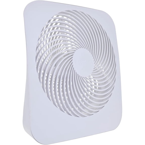 Treva 10-Inch Portable Fan, Powered by Battery and/or AC Adapter - Desk Fan Air Circulating with 2 Cooling Speeds for Personal and Travel Use (White)