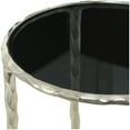 thumbnail image 4 of DecMode 15" x 22" Silver Aluminum Accent Table with Shaded Glass Top, 1-Piece, 4 of 7