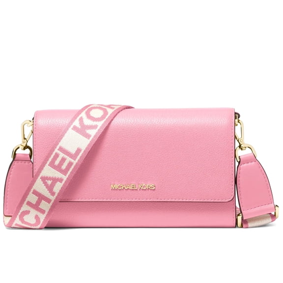 Michael Kors Women's Jet Set Large Zip Around Wallet Shoulder Crossbody Bag (Carnation)