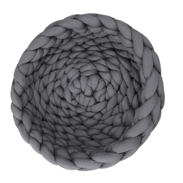Nido tejido para gatos, cama para mascotas, cama para perros pequeños, redonda, cálida, portátil, hecha a mano, lavable, cestas para gatos, cama para Gris oscuro 40cm
