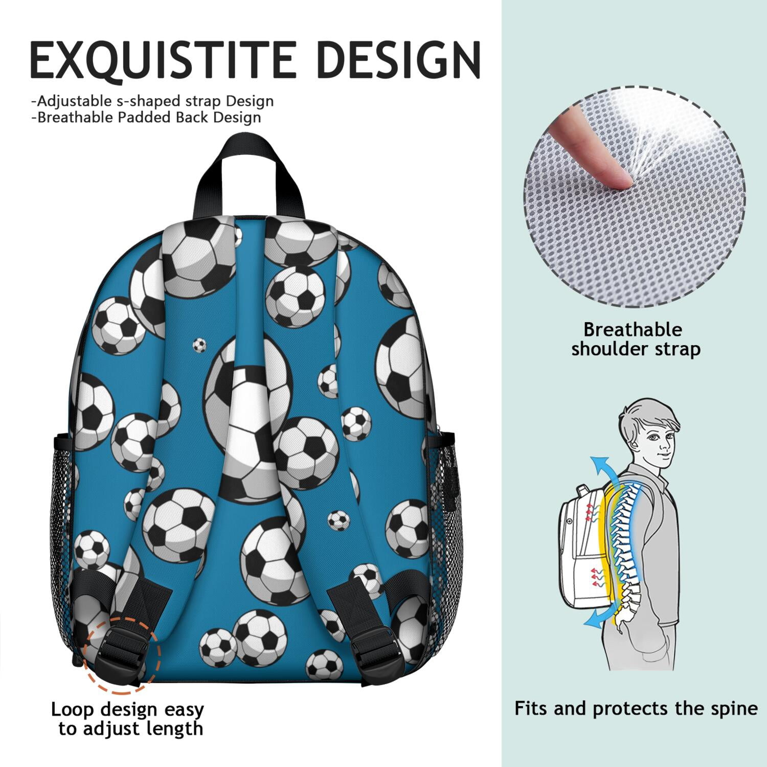 Waterproof Backpack with Side Pockets - Durable, Breathable for Baseball, Basketball, and Soccer Players