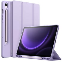 JETech Case for Samsung Galaxy Tab S10 FE / S9 FE 10.9-Inch with S Pen Holder, Soft TPU Tri-Fold Stand Protective Tablet Cover, Support S Pen Charging, Auto Wake/Sleep (Light Purple)