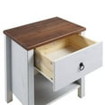 thumbnail image 3 of Powell Drew Distressed Wood Nightstand in White, 3 of 5