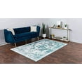 thumbnail image 2 of Unique Loom 3137823 4 x 6 ft. Salle Garnier Sofia Rectangular Rug, Turquoise, 2 of 5