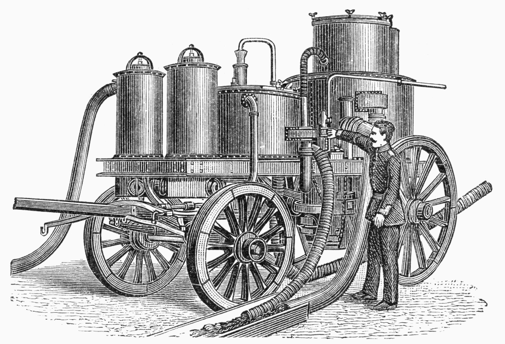 Hot Air Balloon Gas Tank. /Ncart Carrying Fuel For A Hot Air Balloon. 19Th Century Engraving