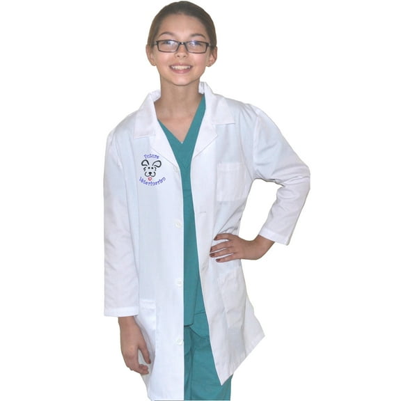 Kids Veterinarian Lab Coat with Puppy Dog by My Little Doc, Size 12/14