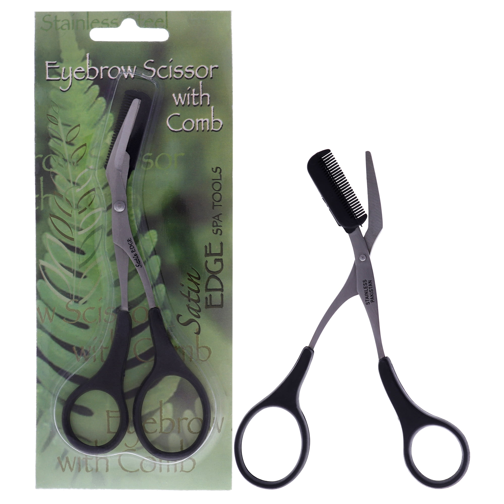 Satin Edge Eyebrow Scissor With Comb, 1 Pc Scissors