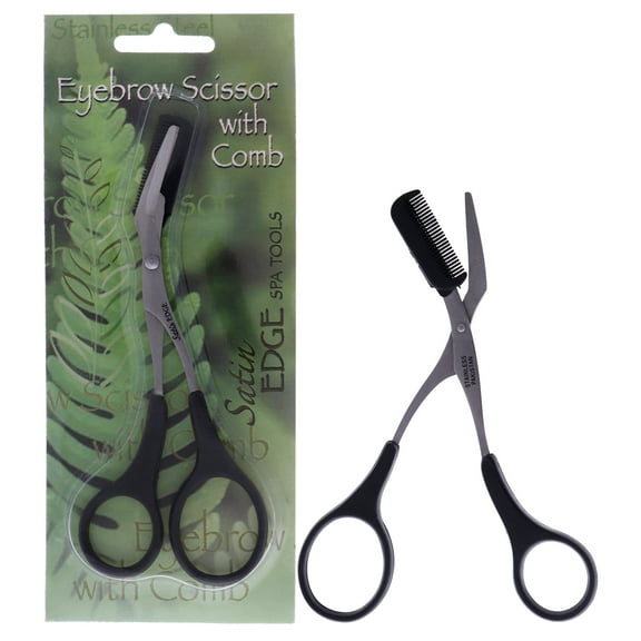 Satin Edge Eyebrow Scissor With Comb, 1 Pc Scissors
