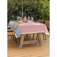 thumbnail image 2 of Happy Easter Outdoor Tablecloth - 60x84 Inch Rectangle Dining Table Cover, Cute Bunny Colorful Eggs Spring Flowers Pink Blue Waterproof Outdoor Table Cloth with Umbrella Hole & Zipper for Patio, 2 of 7