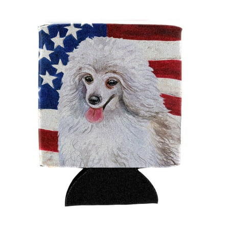 

Carolines Treasures BB9683CC Medium White Poodle Patriotic Can or Bottle Hugger Can Hugger multicolor