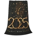 thumbnail image 2 of Fuzoiu 2025 Golden On New Year Print Ultra-Soft Micro Fleece Blanket,All Seasons Flannel Throw, Lightweight Blanket for Bed, Sofa, Couch, Movie Night, Camping, and Travel-40"x30", 2 of 7