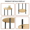 thumbnail image 3 of 2-Tier Bamboo Round Side Table Storage Table for Living Room Bedroom Patio, 3 of 6