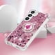 thumbnail image 5 of Funda para Samsung Galaxy S24 Plus 5G con Brillo Líquido Flotante, Purpurina, Parachoques y Anillo Giratorio Soporte, 5 of 5