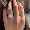 thumbnail image 2 of Solitaire Brilliance 1.85CT Radiant Cut Hidden Halo Moissanite Solitaire Engagement Ring, DE-VVS Clarity, 10k White Gold, Ring Size 10.5, 2 of 9