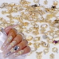 thumbnail image 1 of Colgantes de uñas Dornail con diamantes de imitación de aleación dorada para uñas acrílicas, 1 of 9