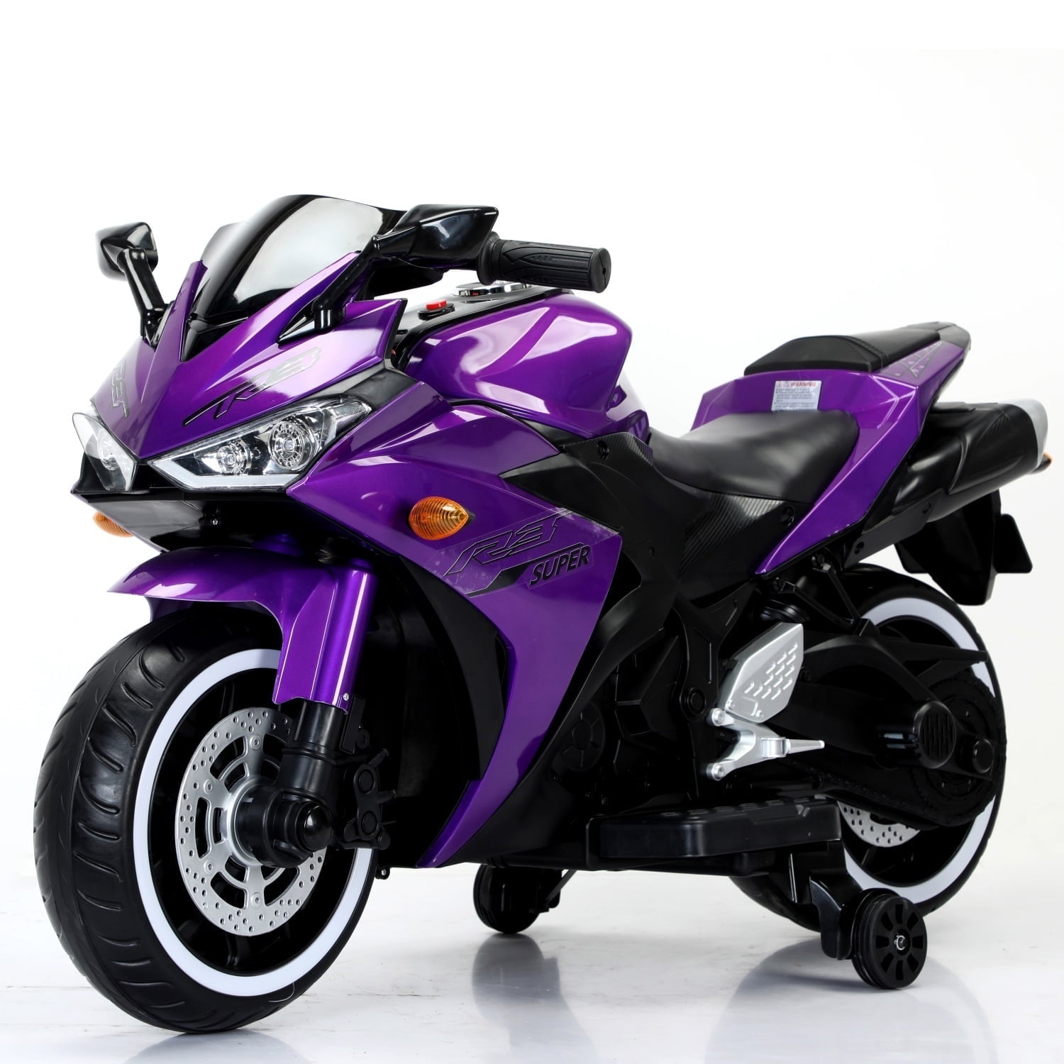 HNH 12V Ride on Motorcycle for Kids 3-8 Yeas, Battery Powered Dirt Bike for Child Electric Motorcycle with Light Wheels,Bluetooth, 4Mph