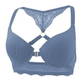 thumbnail image 2 of Blmnix Underwire Womens Bra Push Up Bra Front Closure Bras Blue Standard Straps Balconette Balconette Bras for Women, 2 of 9
