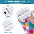 thumbnail image 3 of Yayeee 30oz Stainless Steel Tumbler with Straw and Handle Double-Wall Insulated Travel Water Bottle, Purple Colorful Circles, 3 of 8