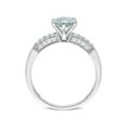 thumbnail image 3 of 1.00 Carat (Ctw) Light Aquamarine Ring with Diamonds in 10K White Gold for Women, 3 of 6