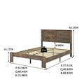 thumbnail image 4 of Queen Size Platform Bed, Farmhouse Wood Bed Frame with Wood Headboard, Solid Wood Slats Support and Metal Support Feet, Wood Platform Bed, No Box Spring Needed, Dark Brown, 4 of 8