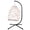 White + HDPE, variant on FENGFAN Foldable White HDPE Rattan Hanging Egg Chair With Stand Pillow Heavy Duty Aluminum Steel Frame 350 Lbs Single Pack