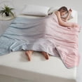 thumbnail image 2 of HuiXinOu Cool Silk Summer Blanket 40x60 In, Peacock Blue Ombre Gradient, Lightweight Breathable Air Conditioner Quilt for Spring and Summer Bedroom Sleep, Home Bed Cover, 2 of 6