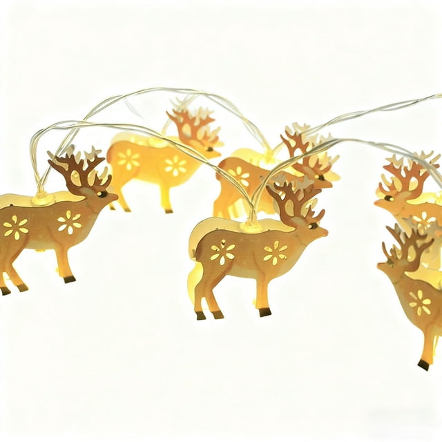 D Christmas Decoration Led String Lights With Iron Santa Claus And Snowman Figures For Party Ambiance