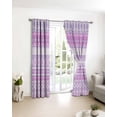 thumbnail image 3 of Purple Pink Boho Blackout Curtains for Bedroom/Living Room, Thermal Insulated Kitchen Curtains, Vintage Ethnic Tribe Abstract Art Grommet Darkening Window Treatment Drapes 52"x72"x2, 3 of 8