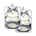 thumbnail image 7 of Yayeee Pot Holders Kitchen Heat Resistant with Pocket 7"x9.8" Cotton Oven Cooking Hot Pads, Black Cute Cat, 7 of 7