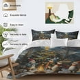 thumbnail image 3 of Christmas Bedding Duvet Cover Set Queen Size 4 Pieces Winter Snow Christmas Tree Lights Forest Bonfire Bunny Bedding Set with Zipper Closure, 1 Comforter Cover 90x92 Inch 1 Flat Sheet 2 Pillow Cases, 3 of 7