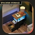 thumbnail image 6 of CZMDZH Narrow Side Table with Charging Station, End Table with LED Lights,2 Fabric Drawers and Open Shelf, Bed Side Tables Living Room, Small Spaces, Bedroom, Nightstand with Drawers, 6 of 6