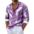 thumbnail image 2 of Zysthvn Vacation Mens Shirts Fall Long Sleeve Casual Men Tee Shirts Lightweight Lapel Printed Button Tops, 2 of 4