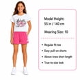 thumbnail image 6 of Real Love Girls Shorts Set - 2 Piece Stylish Knitted Short Sleeve Graphic Tees and Shorts for Girls, 6 of 7