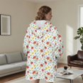 thumbnail image 5 of Wearable Lamb Fleece Blanket Hoodie,Pioneer Flower Floral Print Pattern Oversized Sherpa Blanket Hoodie with Super Pockets,Super Warm Fuzzy Pullover for Women & Men, 5 of 6