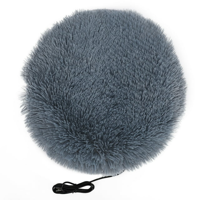 Manta eléctrica de felpa de invierno para mascotas, con calefacción para perros pequeños y gatos, con interfaz de carga USB, color gris plateado